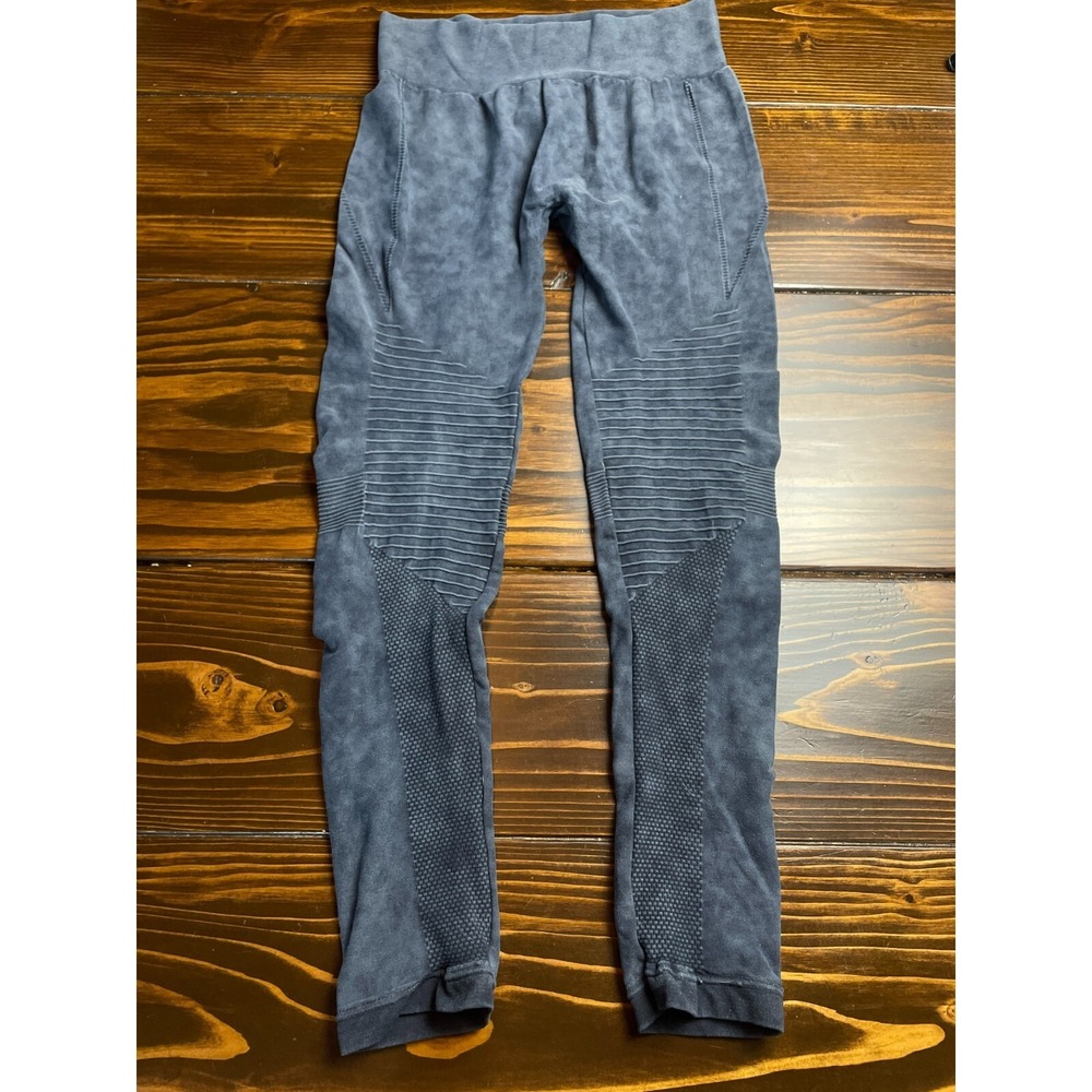 Yelete Leggings Girl's Size L/XL Gray Pull On Textured Ridges Waistband Stretchy